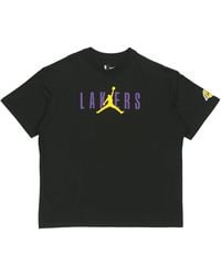 Nike - Nba Los Angeles Lakers Alphabet Printing Basketball Sports Round Neck Short Sleeve - Lyst