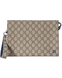 Gucci - Pouch With Gg Detail Ebony Supreme' - Lyst