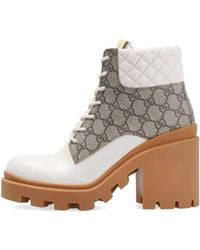 Gucci - GG Supreme Canvas & Leather Bootie - Lyst