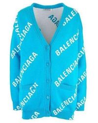 Balenciaga - (Wmns) Logo Monogram Cardigan Relaxed Fit - Lyst