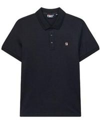 Fila - Logo Embroidered Logo Short Sleeve Polo Shirt Navy - Lyst