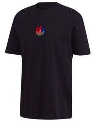 adidas - Originals 3D Trefoil Tee Casual Logo Round Neck Short Sleeve - Lyst