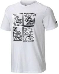 adidas - Cartoon Pattern Basketball Sports Short Sleeve - Lyst