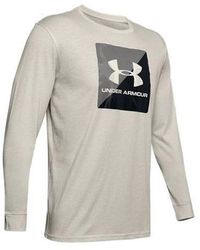 Under Armour - Half Logo Training Sports Long Sleeves T-Shirt - Lyst