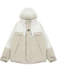 New Balance - Logo Embroidered Colorblock Hooded Jacket Couple Style - Lyst