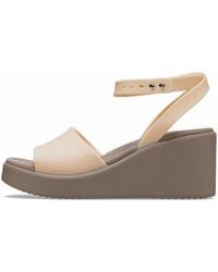 Crocs™ - (Wmns) Brooklyn Ankle Strap Wedge Sandals 'Cream' - Lyst