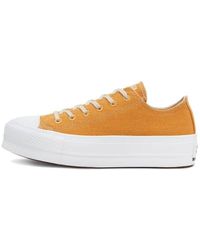 Converse Elevated Gold Platform Chuck Taylor All Star in White | Lyst
