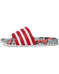 adidas - (Wmns) Adilette Slides 'Scarlet' - Lyst