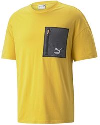 PUMA - Logo Zip Pocket Tee - Lyst