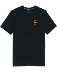 Nike - Contrasting Colors Logo Sports Round Neck Short Sleeve T-Shirt - Lyst
