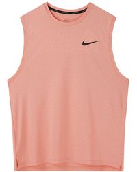Nike - Solid Color Logo Quick Dry Breathable Sports Training Madder Root Vest - Lyst