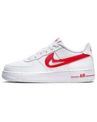 Nike - Air Force 1 Low Low-top Sneakers White/red Gs - Lyst