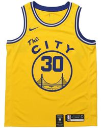 Nike - Nba Golden State Warriors Hardwood Classics Curry Swingman Home Jersey - Lyst