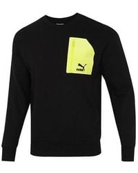 PUMA - Contrasting Colors Zipper Pocket Sports Round Neck Pullover - Lyst