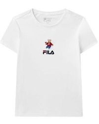 Fila - (Wmns) Bear Pattern Round Neck Pullover Short Sleeve - Lyst