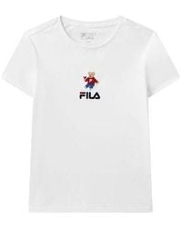 Fila - (Wmns) Bear Pattern Round Neck Pullover Short Sleeve - Lyst