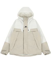 New Balance - Logo Embroidered Colorblock Hooded Jacket Couple Style - Lyst