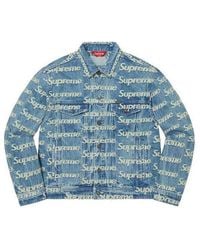 Supreme - Frayed Logos Denim Trucker Jacket - Lyst