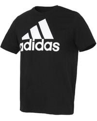 adidas - Printed Big Logo Essentials Tee Short Sleeve - Lyst