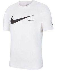 Nike - Swoosh Logo Printing Knit Round Neck Short Sleeve - Lyst