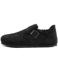 Birkenstock - London Shearling Suede Leather Narrow Fit Sandals - Lyst