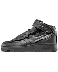 Nike - X Comme Des Garcons Air Force 1 Mid 'Triple' - Lyst
