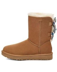 UGG - (Wmns) Checkered Bow Snow Boots - Lyst