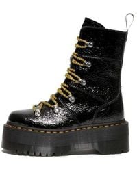 Dr. Martens - Ghilana Max Distressed Patent Leather Platform Boots - Lyst