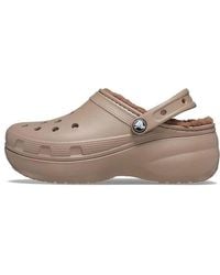 Crocs™ - (Wmns) Classic Platform Lined Clogs 'Mushroom' - Lyst