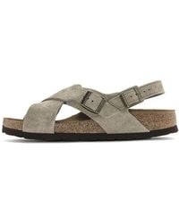 Birkenstock - Tulum Suede Leather Narrow Fit Sandals 'Taupe' - Lyst