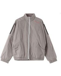 adidas - Side Stripe Casual Sports Jacket Gray - Lyst