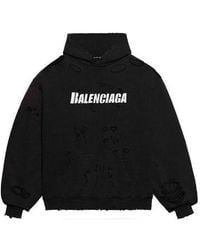 Balenciaga - Caps Destroyed Hoodie - Lyst