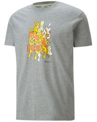 PUMA - X Britto Crossover Funny Printing Sports Round Neck Short Sleeve Couple Style Gray - Lyst