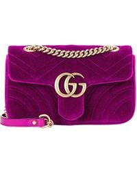 Gucci - (Wmns) Gg Marmont Logo Velvet Chain Shoulder Messenger Bag Small Classic - Lyst