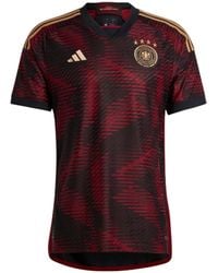 adidas - S Germany Away Authentic Shirt 2022 Black/burgundy M - Lyst