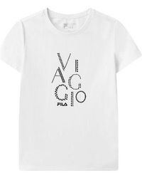 Fila - (Wmns) Alphabet Short Sleeve T-Shirt - Lyst