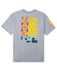 Nike - Smiling Face Basketball Pattern Printing Breathable Sports Short Sleeve Wolf T-Shirt - Lyst