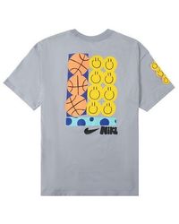 Nike - Smiling Face Basketball Pattern Printing Breathable Sports Short Sleeve Wolf T-Shirt - Lyst