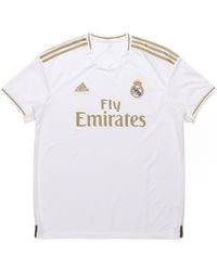 adidas - Real Madrid 19-20 Season Fan Edition Home Alphabet Logo Stripe Sports Soccer/Football Short Sleeve Jersey - Lyst