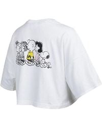 PUMA - (Wmns) X Peanuts Embroidery Logo Crewneck Short Loose Short Sleeve - Lyst