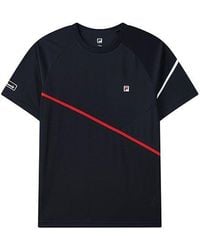 Fila - Solid Color Sports Tennis Short Sleeve Blue - Lyst