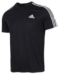 adidas - M 3S T Casual Sports Side Stripe Round Neck Short Sleeve - Lyst