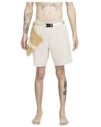 Nike - X Mmw Crossover Solid Color Yoga 3 In 1 Sports Shorts Cream Yellow - Lyst