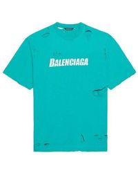 Balenciaga - Ss21 Alphabet Printing Pattern Hole Round Neck Short Sleeve - Lyst