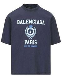 Balenciaga - Varsity Logo Short Sleeve T-Shirt - Lyst