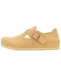 Birkenstock - London Suede Leather Narrow Fit Shoes 'Latte Cream' - Lyst
