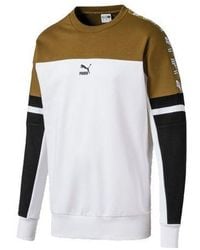 PUMA - Logo Printing Colorblock Round Neck - Lyst
