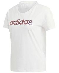 adidas - (Wmns) Alphabet Printing Round Neck Training Sports Short Sleeve - Lyst