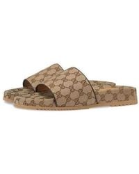 Gucci - Gg Canvas Slide Sandal Monogram' - Lyst