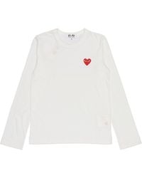 COMME DES GARÇONS PLAY - (Wmns) Small Logo Long Sleeves Tee - Lyst